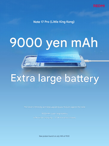 Teaser zum Akku des Xiaomi Redmi Note 17 Pro
