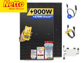 Balkonkraftwerk mit 900 Wp und bifazialen Solarmodulen bei Netto