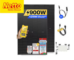 Balkonkraftwerk mit 900 Wp und bifazialen Solarmodulen bei Netto