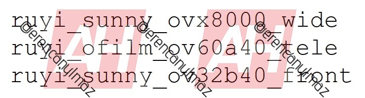 Die drei im HyperOS Sourcecode entdeckten Kamera-Sensoren des Xiaomi Mix Flip.