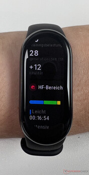 auf dem Fitness-Tracker