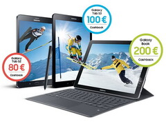Cashback für Samsung Galaxy Book, Galaxy Tab S3 und Galaxy Tab S2.