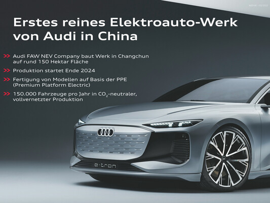Bild: Audi AG | Erstes reines Elektroauto-Werk von Audi in China.