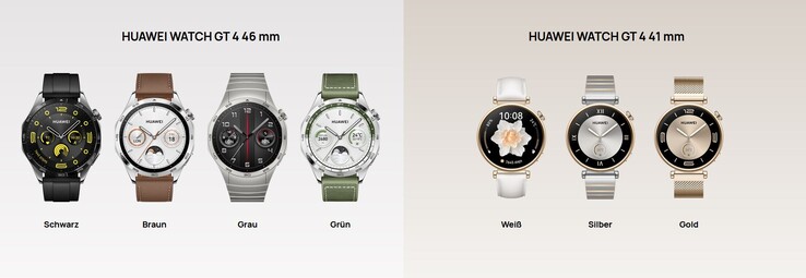 Die Huawei Watch GT 4 gibt es in sieben verschiedenen Styles.