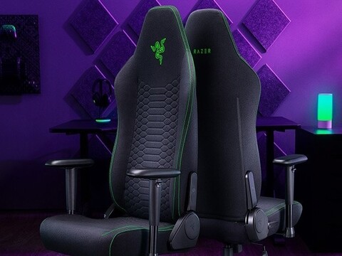 Der Razer Gaming-Chair Iskur V2 X kommt mit integrierter Lendenwirbelstütze (Bildquelle: Notebookcheck)