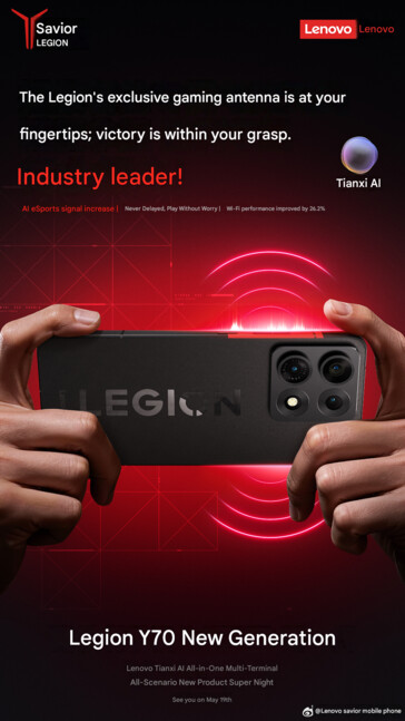 WiFi-Performance Teaser des kommenden Lenovo Legion Gaming-Smartphones (maschinell übersetzt).