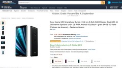 Sony Xperia XZ3: Amazon listet Deutschland-Preis, erscheint am 5. Oktober