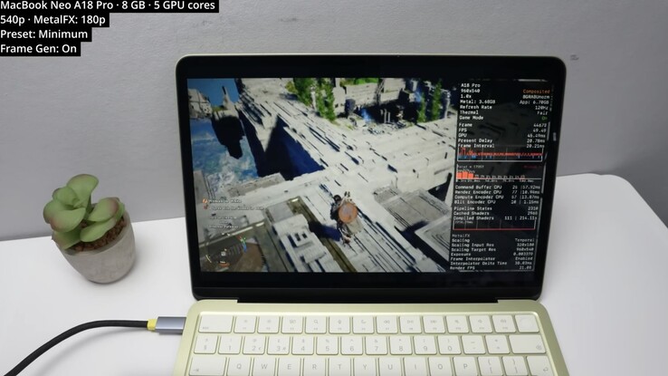 Crimson Desert läuft auf dem A18 Pro, ist aber etwas unscharf.