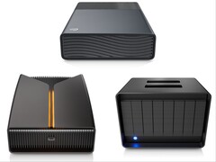 Seagate One Touch (oben), FireCuda X Vault (links) und LaCie 8big Pro5 (rechts)