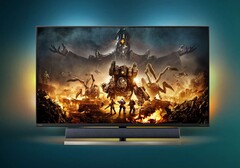 Der Philips Momentum 559M1RYV soll sich perfekt zum Zocken mit der Xbox Series X und der PlayStation 5 eignen. (Bild: Philips)