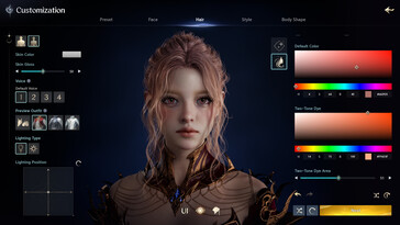 Im Bild: Der Charaktereditor aus AION 2.
