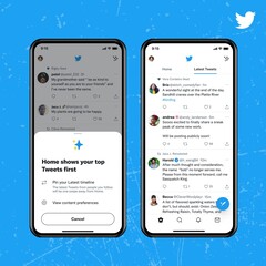 Twitter lässt die chronologische mobile Ansicht nur noch nach einem Wisch zu. (Bild: Twitter)