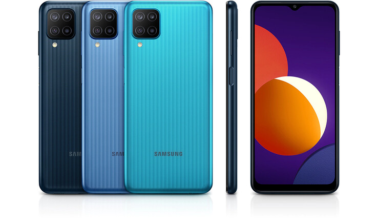 Das Galaxy M12 gibt es in drei verschiedenen Farben (Bild: Samsung)