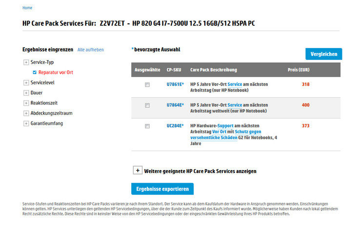 Diverse Garantieerweiterungen stehen zur Verfügung.