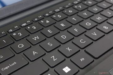 Die Tasten haben einen Hub von 1,4 mm und einen Tastenabstand von 19,05 mm