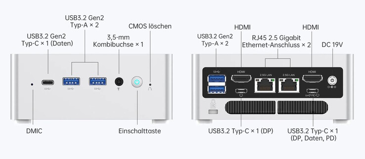 Zahlreiche Anschlüsse sind vorhanden