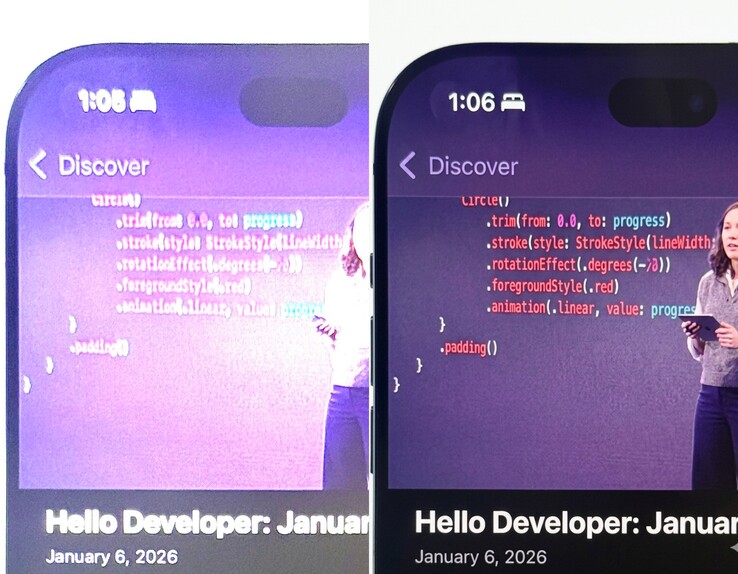 Der angebliche Prototyp des iPhone 18 Pro (links) passt zu den jüngsten Leaks über ein kleineres Dynamic Island. Der Leak sollte allerdings noch mit Vorsicht betrachtet werden.