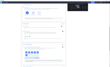 Hier sind die drei Performance-Einstellungen sichtbar