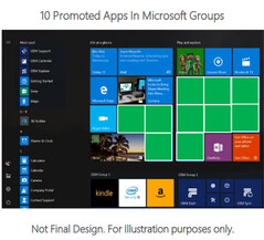 Das Startmenü könnte bald bis zu zehn Werbekacheln enthalten.