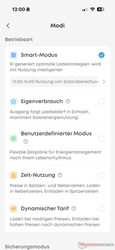 Übersicht der Modi