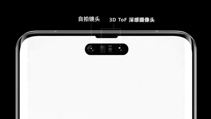 Das Huawei Mate 60 könnte für seine mittig zentrierte Notch mit 3D-TOF-Sensor eine Art Dynamic Island Software-Lösung bieten. (Bild: Weibo)