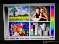 Weite IPS-Blickwinkel. Kontrast geht erst bei extremen Sichtwinkeln verloren