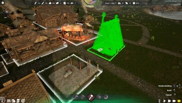 Im Bild: Gebäudevorschau in Land of the Vikings.