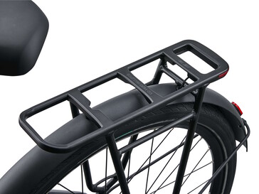 Ein Gepäckträger ist verbaut