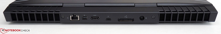Rückseite: RJ45-LAN, Mini-DisplayPort 1.2, HDMI 2.0, Thunderbolt 3, Graphics Amplifier, Strom
