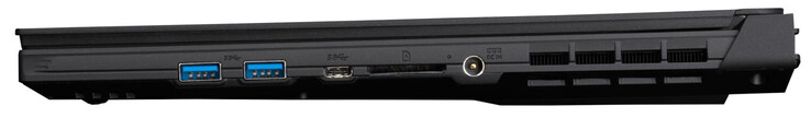 Rechte Seite: 2x USB 3.2 Gen 1 (Typ A), 1x Thunderbolt 4, Speicherkartenleser (SD), Netzanschluss