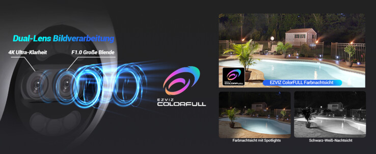Farbige Aufnahmen sollen sich auch in der Nacht anfertigen lassen (Bildquelle: Ezviz)