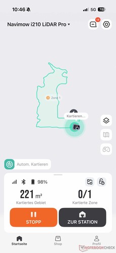 Automatisches Kartieren läuft