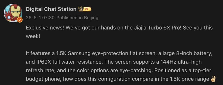 Geleakte Infos zum OnePlus Turbo 6X Pro