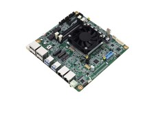 Das MIX-PT LWV1 Mini-ITX-Motherboard von Aaeon sieht aus wie ein typisches kompaktes SFF-Motherboard mit integriertem Lüfter.