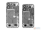 Das Apple iPhone 13 Pro setzt auf eine Vielzahl neuer Komponenten, um im Inneren Platz zu sparen. (Bild: Creative Electron / iFixit)