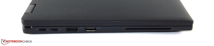 2x USB 3.0 Typ C (inkl. DisplayPort/Ladeanschluss), HDMI, USB 3.0 Typ A, Smartcard-Slot
