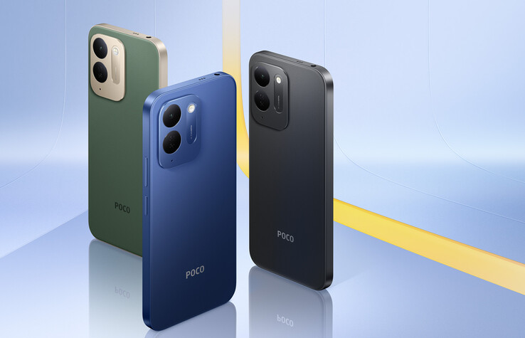 Das Poco C95 Pro ist in Schwarz, Blau und Grün erhältlich.