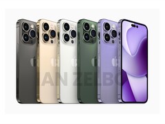 Das Apple iPhone 14 Pro soll in Violett angeboten werden, möglicherweise mit einem Farbwechsel-Finish. (Bild: Ian Zelbo)