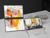 Der Asus ZenScreen Duo neben einem Laptop