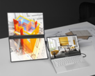 Der Asus ZenScreen Duo neben einem Laptop
