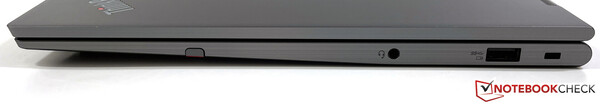 Die Anschlussmöglichkeiten des Lenovo ThinkPad X1 Yoga G6 (Bilder: Notebookcheck)