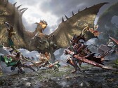 In Monster Hunter Outlanders treten Jäger im Koop-Modus gegen einen geflügelten Wyvern an