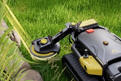 Das neue Trimmermodul von Yarbo ermöglicht Rasenmähen bis zum Rand. (Bildquelle: Yarbo)