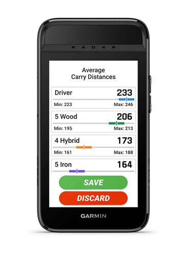 Es lassen sich Schlagdistanzen für verschiedene Schläger hinterlegen
