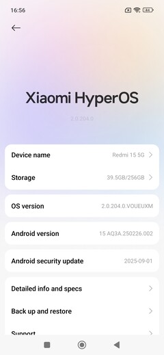 Software Xiaomi Redmi 15 5G