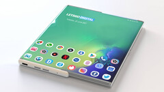 Das Samsung Galaxy Z Roll kann sein Display einfach ausrollen, wenn mehr Fläche gewünscht wird. (Bild: LetsGoDigital)