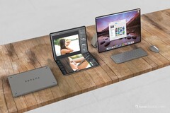 Neben neuen iPad Pro Tablets mit OLED-Displays soll Apple auch Interesse an einem MacBook mit faltbarem Flex-Display haben. (Bild: Astropad/Lunadisplay)