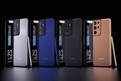 Das Samsung Galaxy S21 Ultra zeigt sich in einer Preview mit S-Pen und in vier Farboptionen (Bild: LetsGoDigital, Snoreyn)