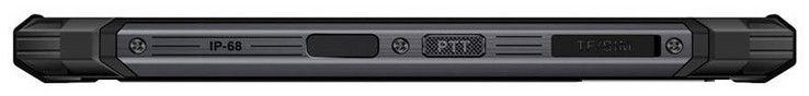 Rechte Seite: Fingerabdrucksensor, Push-to-Talk-Button, SD-/SIM-Kartenschacht