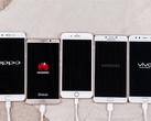 Die 5 Kontrahenten im Fast-Charging-Test-Sample: Apple, Samsung, Huawei, Oppo und Vivo.